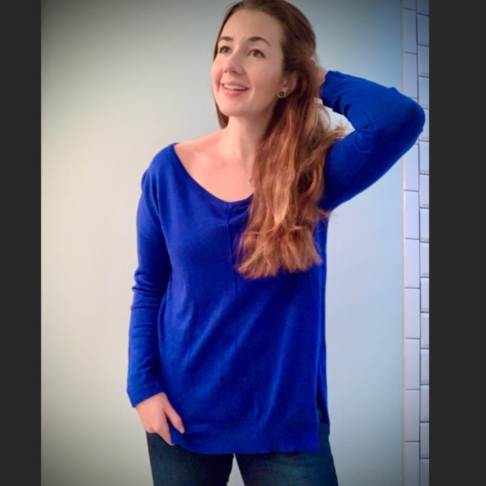 Cable and Gauge royal blue long sleeve top